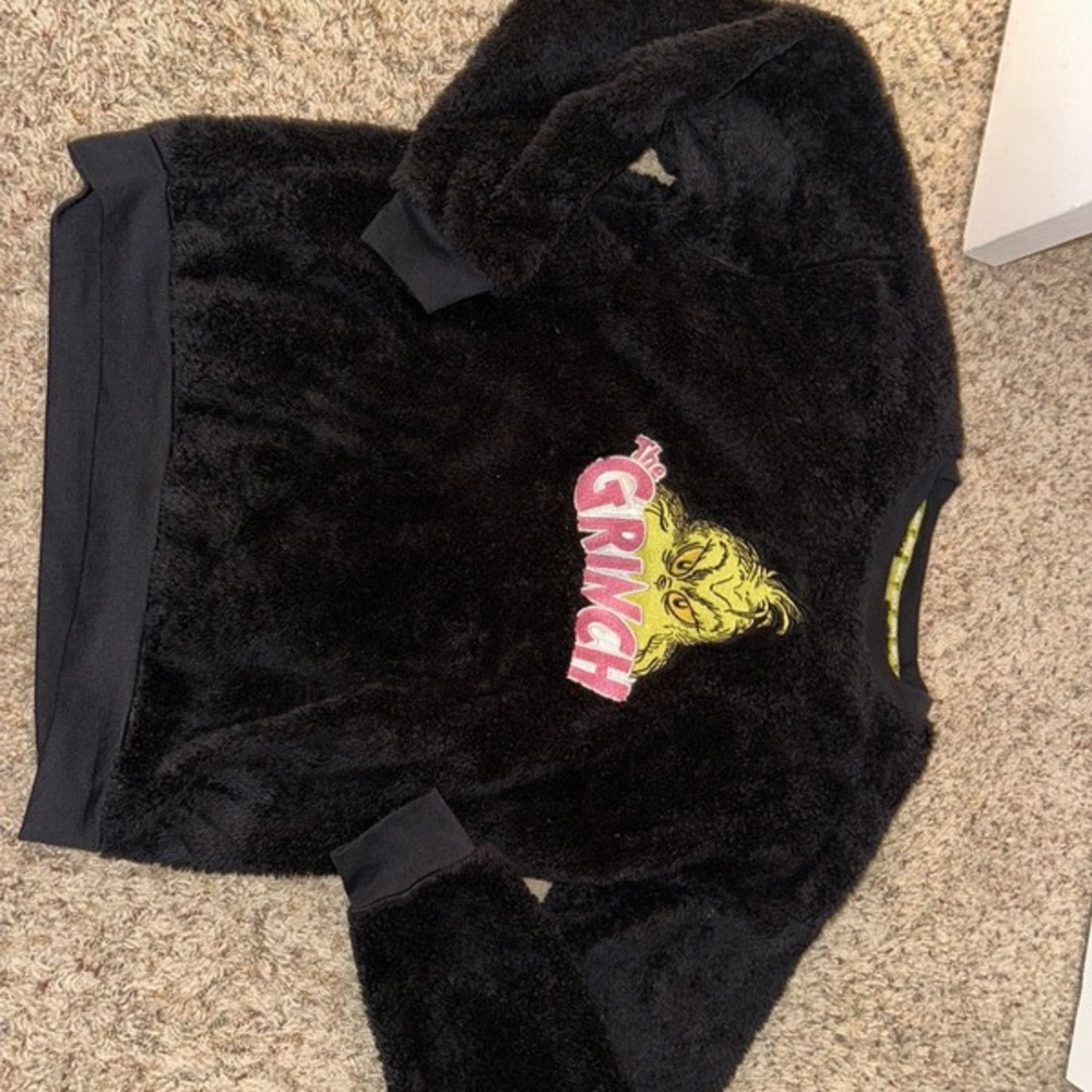 SO Black and Pink Plush Hoodie Sweatshirt